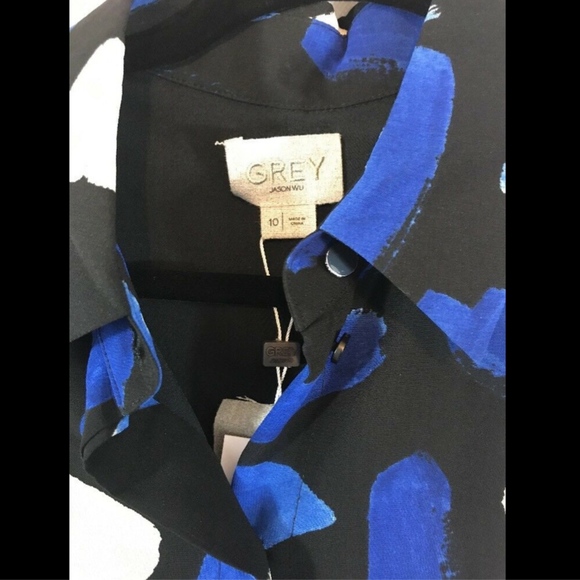 NWT $575 GREY Jason WU Brush Stroke Sleeveless Shirt‎ Dress [SZ 10 ] - Picture 3 of 8